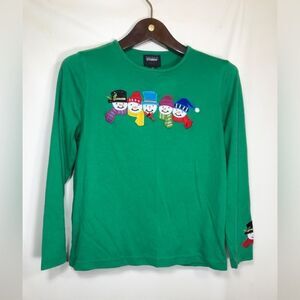 Designers Originals Studio Joy Green Snowman Top PM